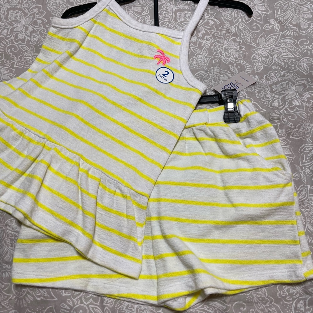 Colorful Striped Kids Tank Top and Shorts Set